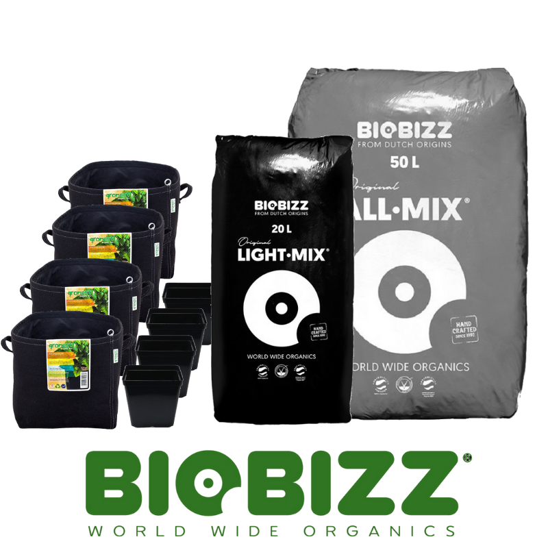 Pack terreau Biobizz 20 litres - Light.Mix + engrais + booster